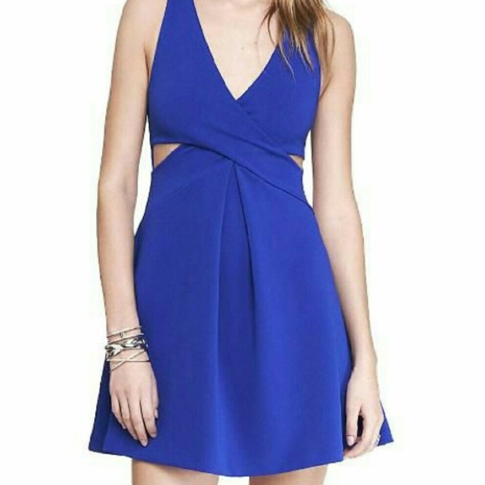 Express Royal Blue Cut Out Dress